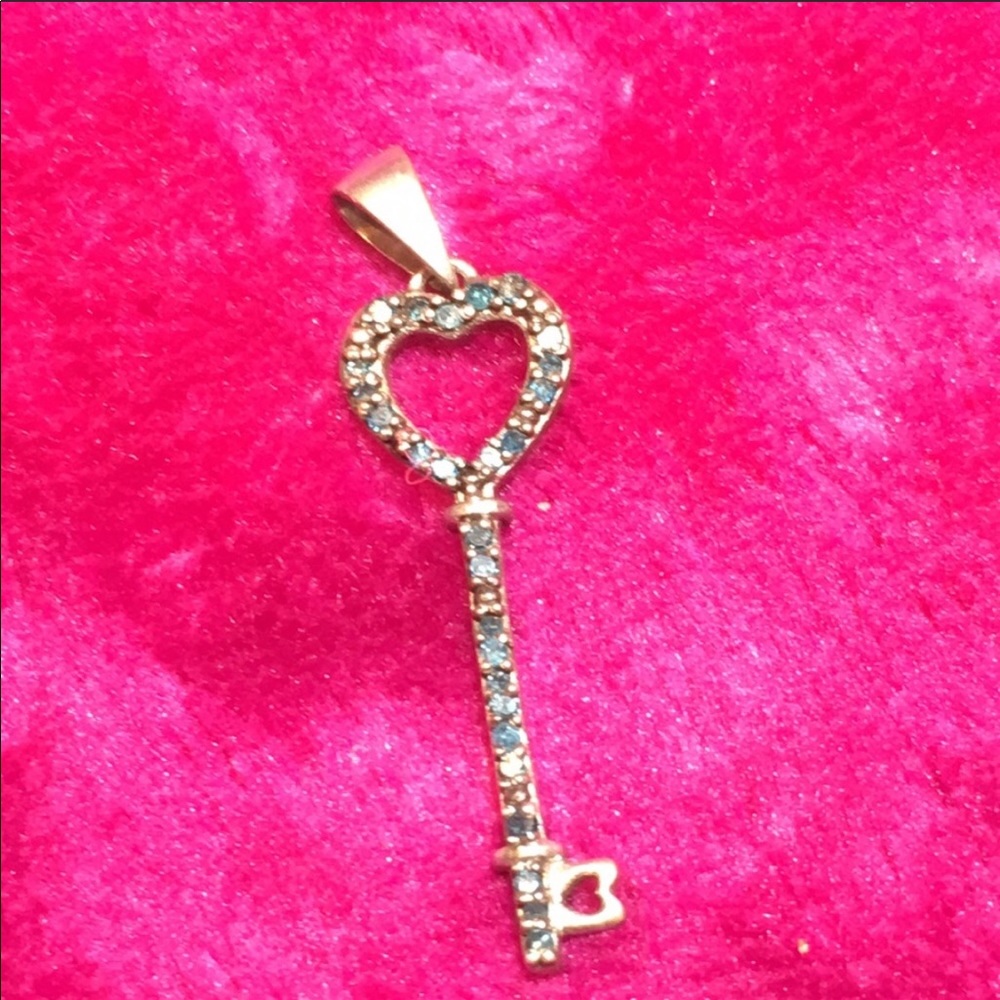 Blue Diamond Key Charm